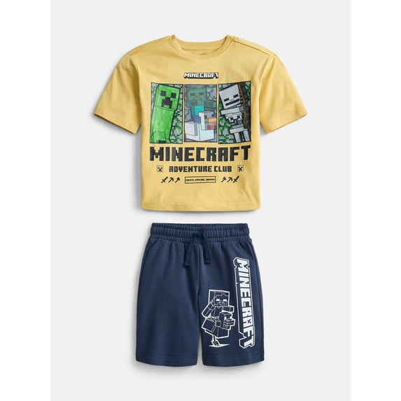 Minecraft Boys Graphic Tee and Shorts Set, 2-Piece, Sizes 4-18