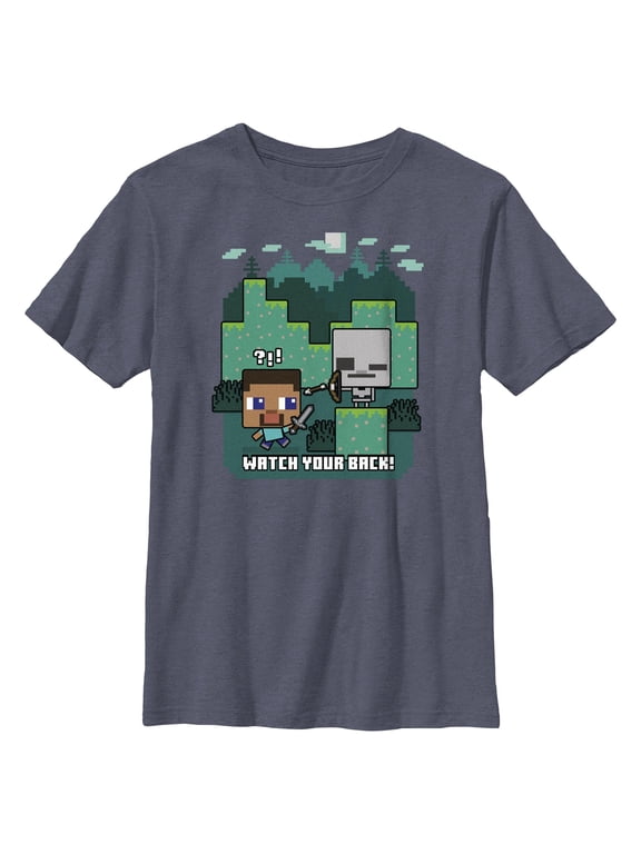 Boys Minecraft Steve Watch Your Back T Shirt