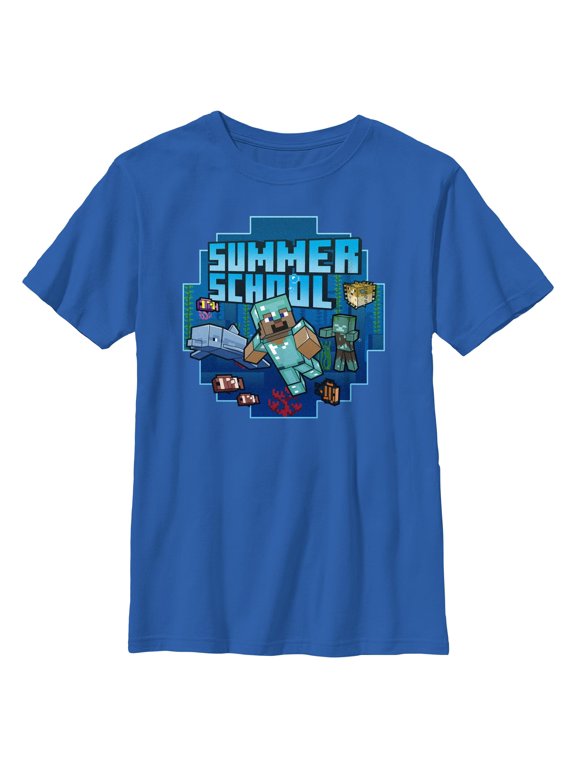 Boys Minecraft Summer School T Shirt