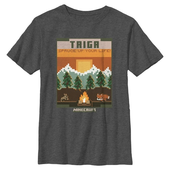 Boys Minecraft Taiga Spruce Up Your Life T Shirt