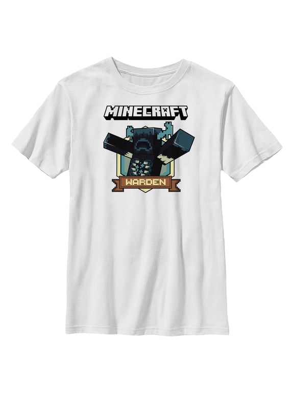 Boys Minecraft Warden Badge T Shirt