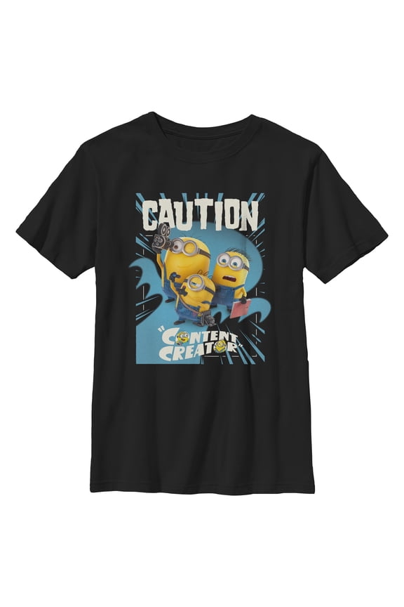Boys Minions & Monsters Alert Content Creator T Shirt