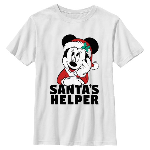 Boys Minnie Mouse Daydreaming Santa Helper T Shirt