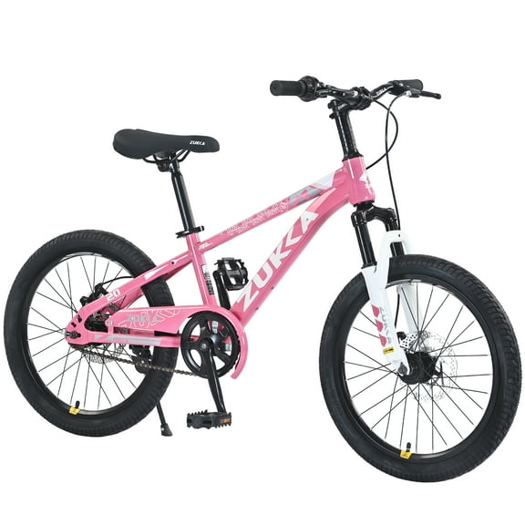 Kids Mountain Bike 20" Girls MTB for Girls Ages 7-10 Years, Single Speed, Steel Frame, Pink