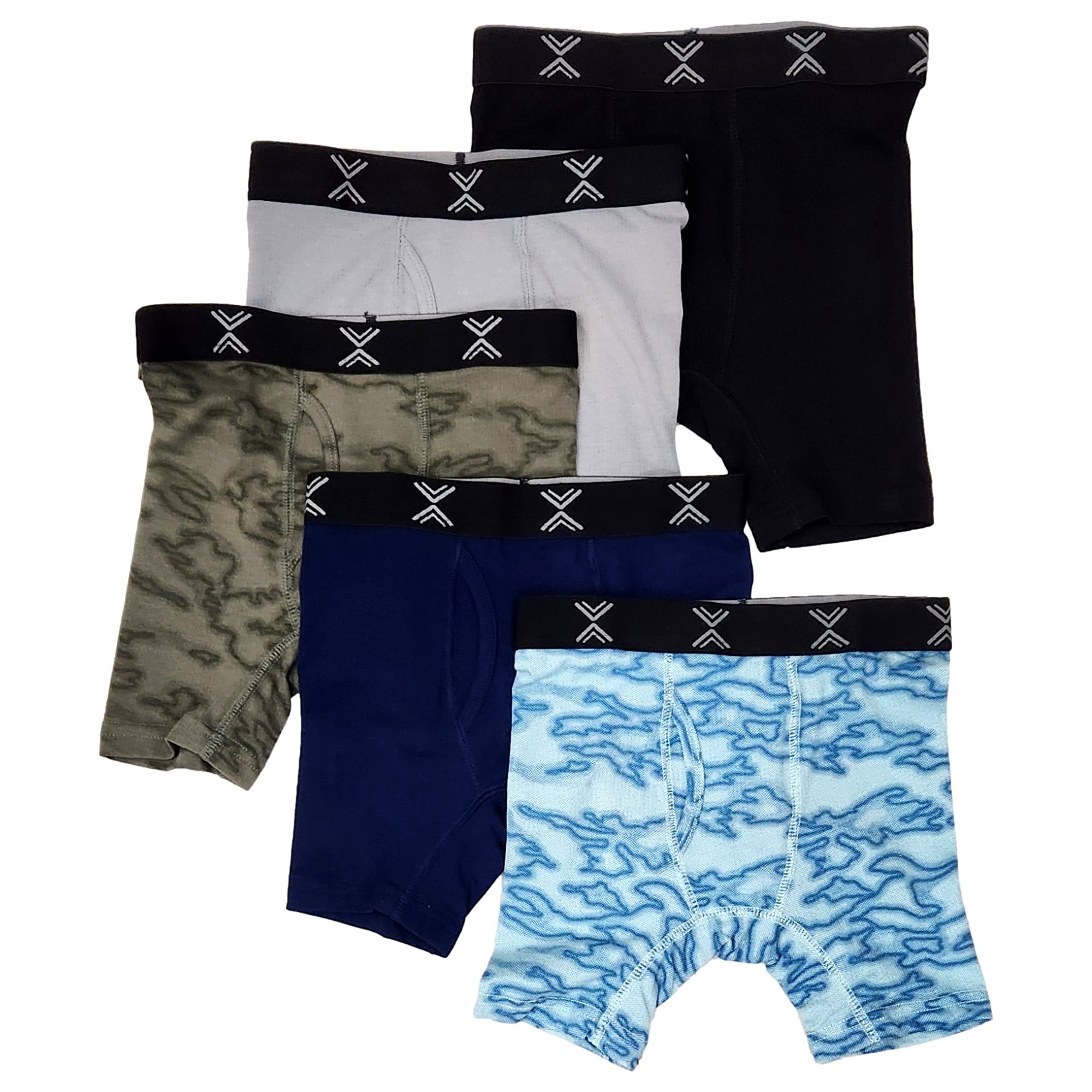 Boys Multi-Color 5-Pack Xersion Stretch Underwear Boxer Briefs X