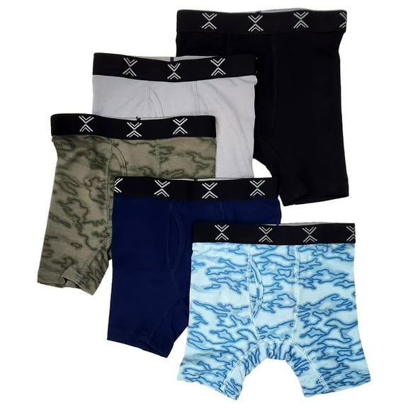 Boys Multi-Color 5-Pack Xersion Stretch Underwear Boxer Briefs Small