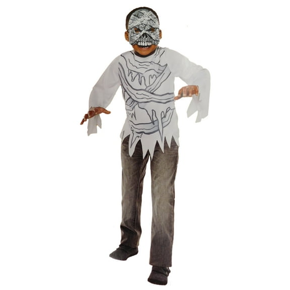 Boys Mummy Halloween Costume Top & Mask Set S4-6