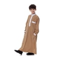 thumbnail image 1 of Boys Clothes Long Sleeve Button Coffee Long Thobe Kids Eid Outfit Boy Shirts Size 9-10 Years, 1 of 9