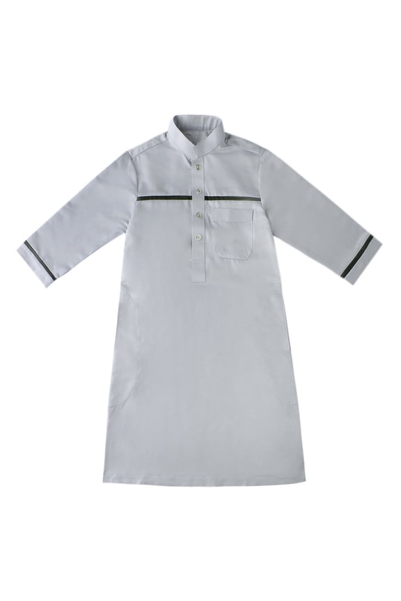 Boys Muslim Kaftan Arabic Prayer Dress for Boys Muslim Thobe Long Sleeve Kaftan Kids Ramadan Eid Outfit 𝐈slamic Clothing