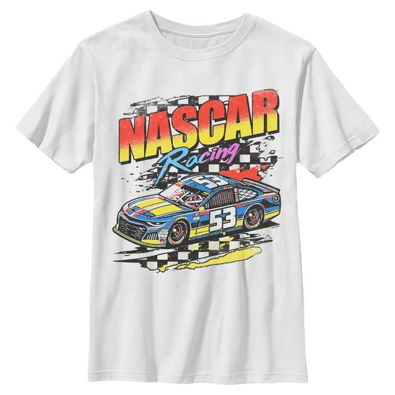 Boys NASCAR Retro Racing Car Number 53 T Shirt