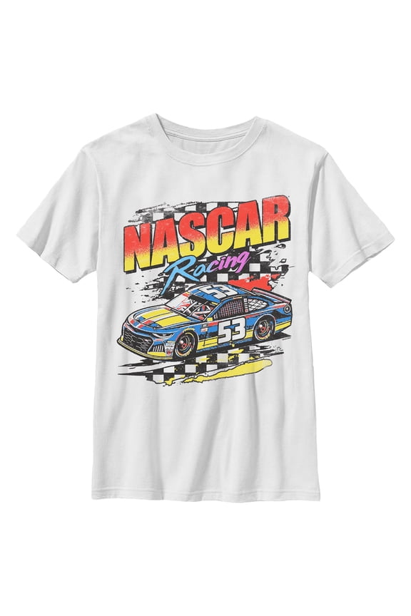 Boys NASCAR Retro Racing Car Number 53 T Shirt