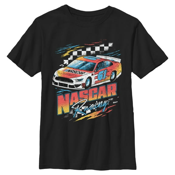 Boys NASCAR Retro Racing Checkers 61 T Shirt