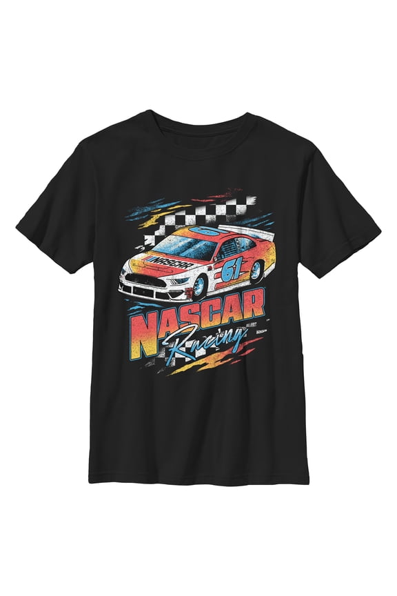 Boys NASCAR Retro Racing Checkers 61 T Shirt