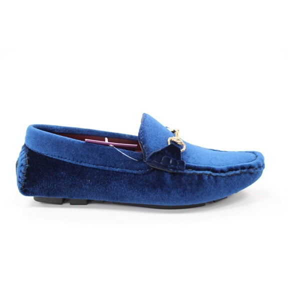Boys Navy Blue Velvet Slip On Loafers Party Shoe By Jodano 2302311