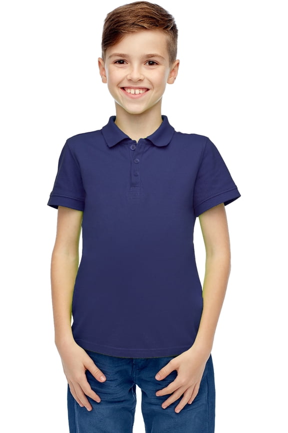 Boys' Navy Short Sleeve Polo Shirt - Size 16 - CASE OF 36