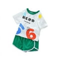 thumbnail image 1 of Boys' New Summer Cartoon Number Short Sleeve Set Fashion Letter T-shirt Shorts Casual Fashion Two Piece Set, 1 of 4