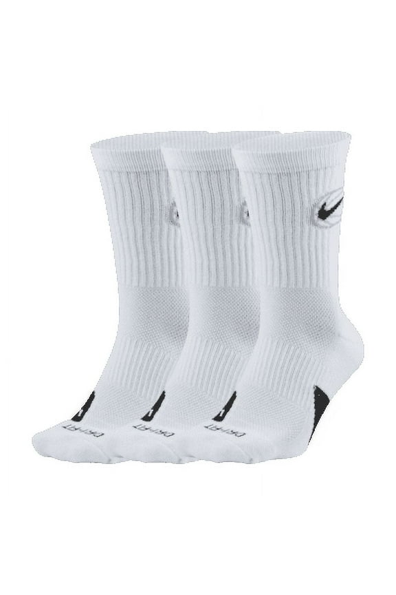 Boys Nike Everyday Crew Basketball Socks 3-Pack Color: White Size: S