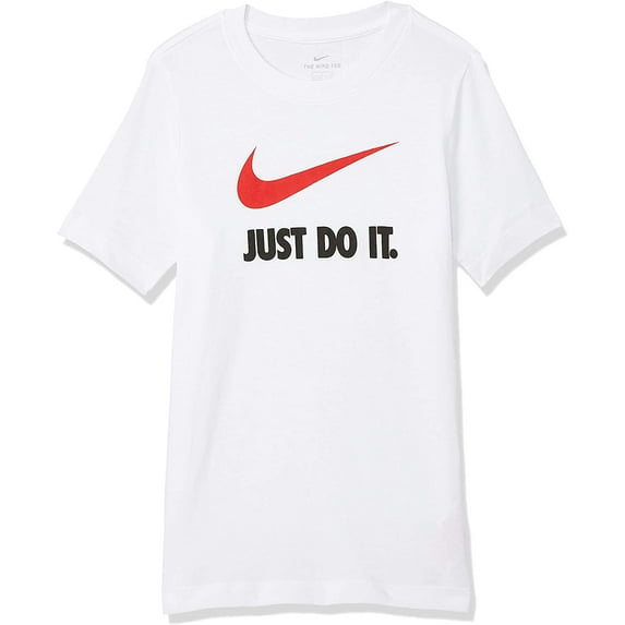 Boys Nike Sportswear Just Do It. T-Shirt White/University Red Medium