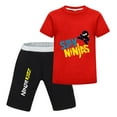 thumbnail image 1 of Boys Ninja Kidz Short Set – Cartoon Fighter T-Shirt with Matching Shorts for Casual Wear, 1 of 4