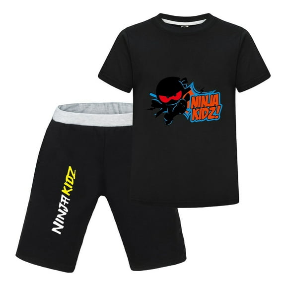 Boys Ninja Kidz Summer Set – Cartoon T-Shirt and Shorts Outfit for Kids and Toddlers