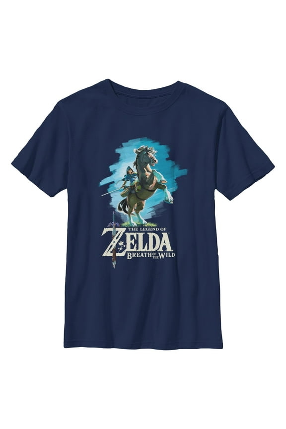 Boys Nintendo Legend of Zelda Breath of the Wild Link Epona T Shirt