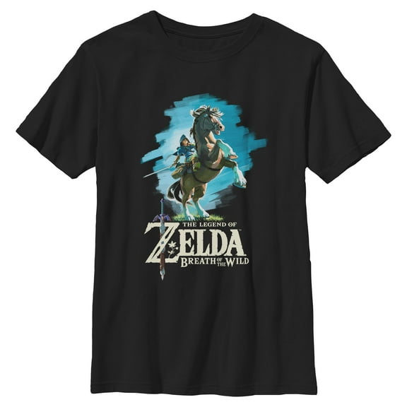 Boys Nintendo Legend of Zelda Breath of the Wild Link Epona T Shirt