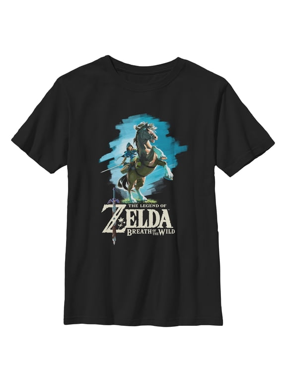 Boys Nintendo Legend of Zelda Breath of the Wild Link Epona T Shirt