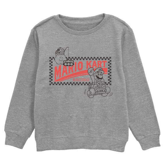 Boys Nintendo Racing Car Logo Outline Sweatshirt