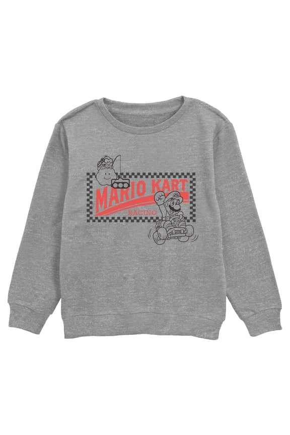 Boys Nintendo Racing Car Logo Outline Sweatshirt