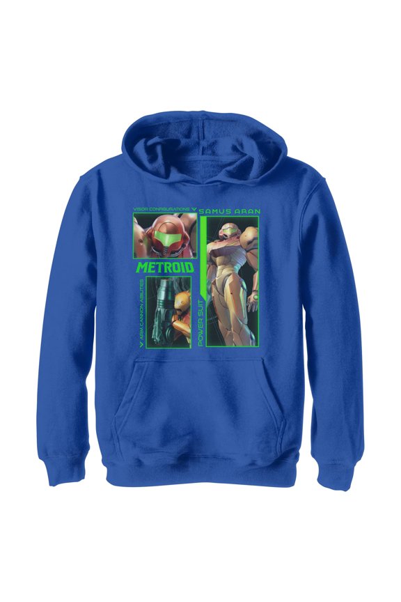 Boys Nintendo Samus Aran Power Suit Collage Lightweight Hoodie