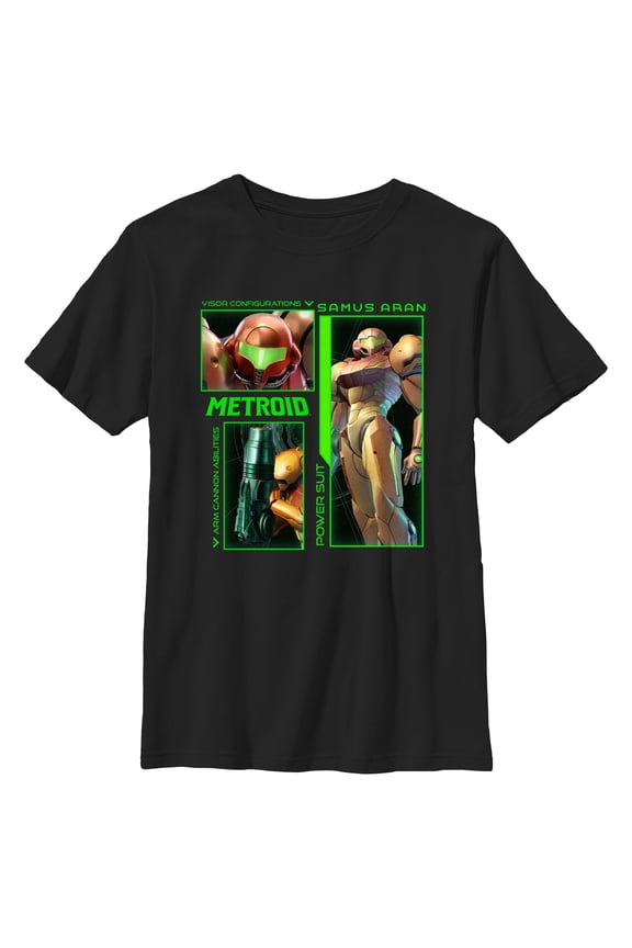 Boys Nintendo Samus Aran Power Suit Collage T Shirt