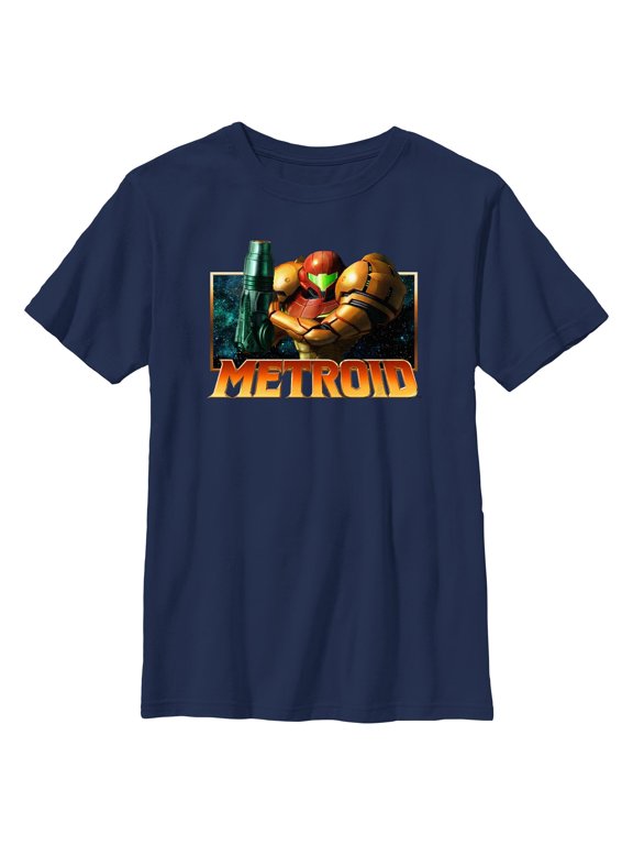 Boys Nintendo Samus Metallic Frame Badge T Shirt