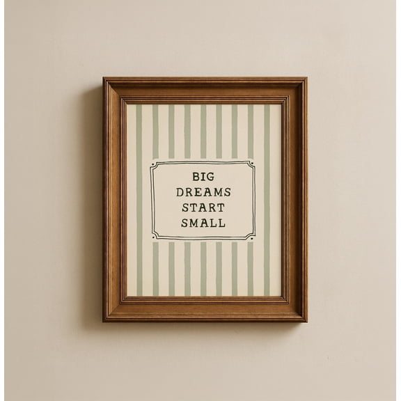 Boys Nursery Print Sports Theme Boys Art Motivational Kids Quote Big Dreams Start Small
