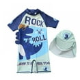 thumbnail image 1 of Boys' One Piece Rash Guard Swimsuit Short Sleeve UPF 50+ Sun Protection Bathing Suits 1-5T, 1 of 4