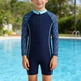 thumbnail image 1 of Boys' One Piece Swimsuit Long Sleeve Top & Shorts Swimsuit Set For Kid Summer Beach Wear Tropical Swimwear Sets, 1 of 7