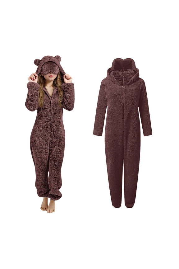 Boys Onesie Pajamas with Eye Mask Hooded Romper Jumpsuit with Bear Ear Zip Onesie Pajamas One-Piece Loungewear Kids Warm Zipper Romper Coat 7-8 Years