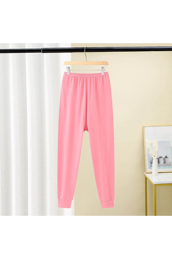 Boys' Open Bottom Sweatpants Boys And Girls Warm Pants Loose Fitting Children's Home Pants Sleeping Pants Leggings with Pockets