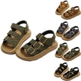 thumbnail image 1 of Boys Open Toe Sport Sandals Multi Buckle Thick Sole Beach Shoes for Pool Outdoor Daily Wear, 1 of 10