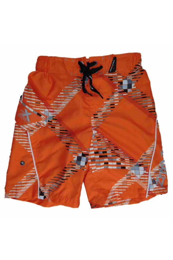 Boys Orange Cargo Swim Trunks Board Shorts 4