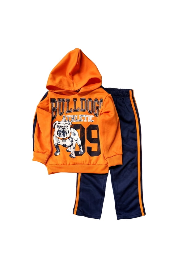 Boys Orange Sweat Set Hoodie & Sweatpants Athletic Outfit Set Size 4