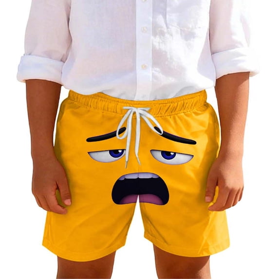Boys Orange Swim Trunks 5-14, Quick Dry Stretch Elastic Waist Beach Pool Swimwear,Size 5 T