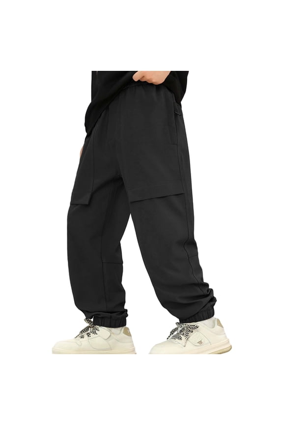 Boys Outdoor Hiking Pants Windproof Trousers for Kids with Reinforced Knees Pocket Cargo Design for All Seasons Adventure