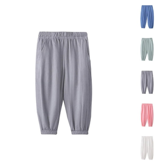 Boys Outdoor Pants for Kids - Elastic Waist Lightweight Summer Playwear in Breathable Fabric For 3-12 Years Old Boys New 2025 Kids Clothes