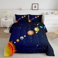 thumbnail image 1 of Outer Space Bedding Set, Galaxy Nebula Comforter Set Queen Size, Starry Sky Cosmos Down Comforter , Solar System Starry Landscape Quilted Duvet, Blue Purple, 1 of 5