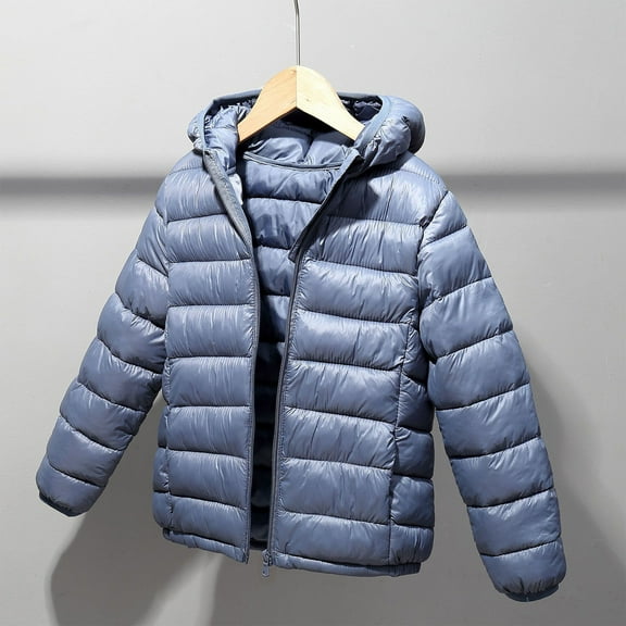 Boys Outerwear Kids Puffer Jacket Winter Coat Warm Quilted Lightweight Water Resistant Easy to Pack for Daily Use Gray 9-10 Y