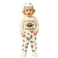 thumbnail image 1 of Boys Outfit Sets 2 Piece Long Sleeve Top Jogger Pants Themed Wear Beach Clothes for Kids,Beige,70, 1 of 6