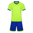 thumbnail image 1 of Boys Outfit Sets Sports Tracksuit Solid Short Sleeve T Shirt And Mesh Shorts Soccer Football Clothes Set Fashion Baby Clothing Outfits, 1 of 4