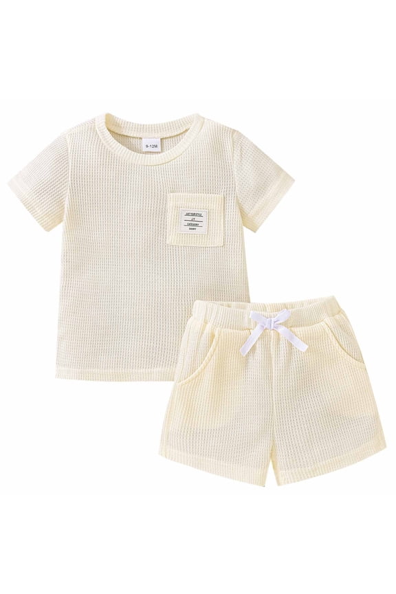 Boys Outfit Sets Toddler Two Piece Pocket Short Sleeve Tee Shorts Able Party Photography Clothes