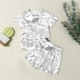 thumbnail image 1 of Boys Outfits 2 Piece Hand-Painted Diy Graphic Print Crew Neck Short Sleeve T Shirt And Shorts for Outdoor Wear Baby Boys' Clothing Sets White 3-4 Years, 1 of 7