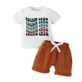 Boys Outfits 2024 Toddler Boys Short Sleeve Prints T Shirt Tops Shorts
